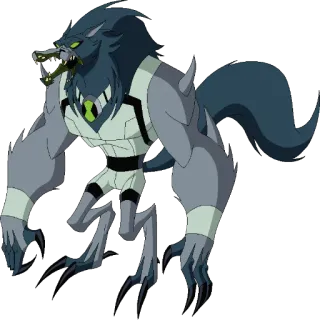 😈 Benwolf Ben 10 Бен 10, Бенволк, Пришелец, Монстр, Мультфильм, Персонаж telegram sticker