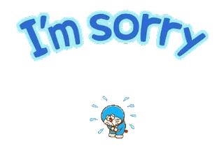 ✏️ Doraemon I'm sorry excuse, dessin animé, Doraemon, désolé, pardon whatsapp sticker
