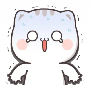😱 kat, dier, schattig, cartoon, sticker, emoticon telegram sticker