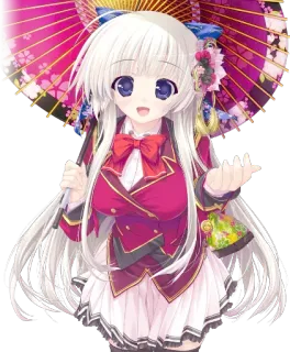😌 Anime, Fille, Parapluie, Mignon, Personnage whatsapp sticker