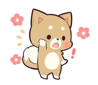 🙋 собака, животное, стикер, милый, каваий, мультфильм telegram sticker