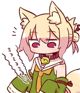 🦊 Anime, Sticker, Manga, Fille renard, Kemonomimi, Mignon, Personnage telegram sticker