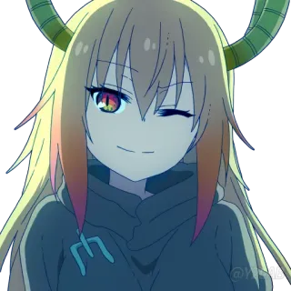 😉 Tohru Miss Kobayashi's Dragon Maid Anime, Rồng, Dễ thương, Kawaii, Tohru, Cô gái Anime telegram sticker
