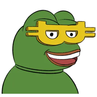 😀 pepe, カエル, ミーム, ネット文化, ビットコイン, 暗号通貨, メガネ telegram sticker