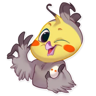 👌 Nymphensittich, Vogel, süß, Tier, OK Zeichen telegram sticker