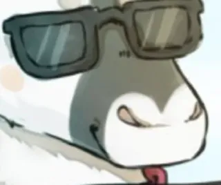 🕶 การ์ตูน, สัตว์, แว่นกันแดด, เท่, แพะ telegram sticker