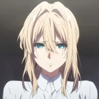 😫 Violet Evergarden anime, violet evergarden, character, blonde, sad, girl telegram sticker