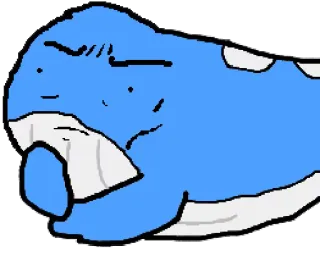 🤔 クジラ, 漫画, 青, 動物, 海の生き物, かわいい, 面白い telegram sticker