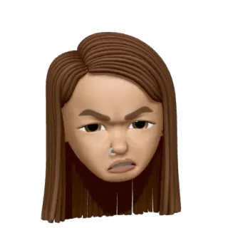 😡 Memoji, zangado, rosto, emoji telegram sticker