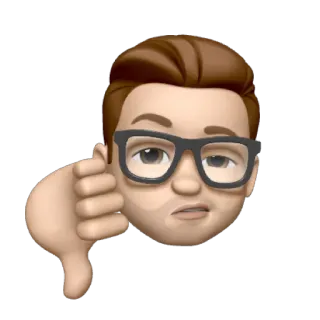 👎 desgosto, polegar para baixo, emoji, negativo telegram sticker