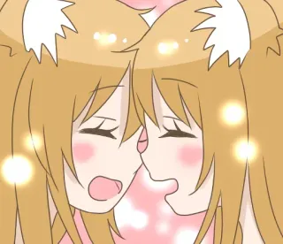 ❤️ Anime, Orelhas de gato, Fofo, Kawaii, Desenho animado telegram sticker