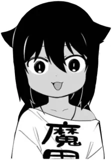 😯 魔 anime, manga, cute, girl, devil, japanese, tongue whatsapp sticker