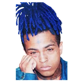 😐 XXXTentacion rapero, música, triste, xxxtentacion, pelo azul whatsapp sticker