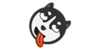 🤪 dog, husky, animal, emoji, cartoon telegram sticker