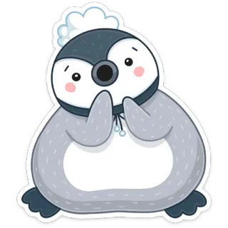 😧 pinguïn, dier, schattig, winter, sticker telegram sticker