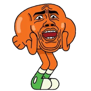 😱 Darwin Watterson The Amazing World of Gumball dibujos animados, pez, naranja, gracioso, animación whatsapp sticker