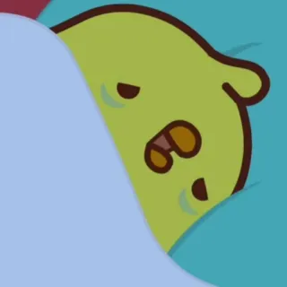 🌟 sleeping, cartoon, animal, character, bed telegram sticker