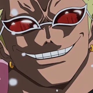🦩 Donquixote Doflamingo One Piece อนิเมะ, ตัวร้าย, ยิ้ม, โดฟลามิงโก้, วันพีซ telegram sticker