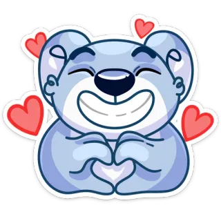 😍 beruang, kartun, hati, cinta, imut, bahagia whatsapp sticker