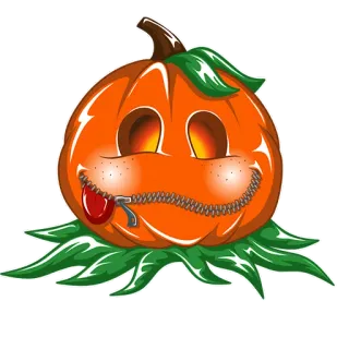 😊 calabaza, Halloween, cremallera, boca telegram sticker