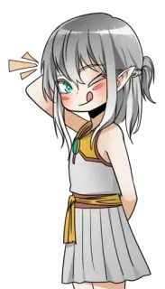 😅 Animé, Elfe, Mignon, Fille telegram sticker