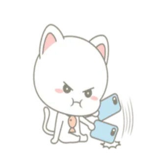 😡 cat, cute, angry, cartoon, smartphone telegram sticker