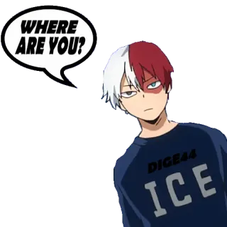 😑 Shoto Todoroki My Hero Academia WHERE ARE YOU? Anime, Todoroki, Eis, My Hero Academia, Charakter telegram sticker
