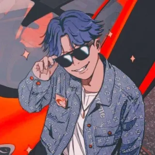 😎 애니메이션, 만화, 선글라스, 자켓 telegram sticker