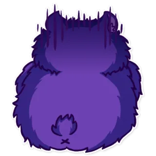 ☹ фиолетовый, животное, медведь, мультик, милый, пушистый telegram sticker