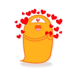😖 可爱, 卡哇伊, 幽灵, 爱心, 爱, 怪物, 角色, 贴纸 telegram sticker