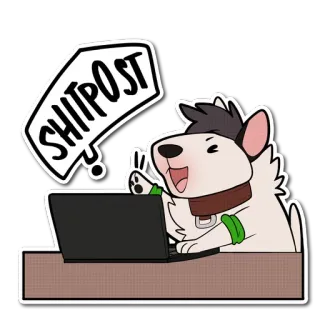 💻 SHITPOST dog, computer, meme, internet, funny, shitpost telegram sticker