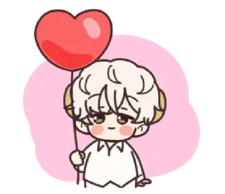 ❤️ anime, cartoon, chibi, heart, cute, love telegram sticker