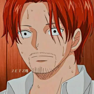 😕 Shanks One Piece Shanks, One Piece, anime, manga, rude włosy, pirat telegram sticker