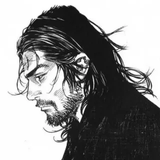🖤 Miyamoto Musashi Vagabond Samurai, Manga, Krieger, Historisch, Schwert, Japan telegram sticker