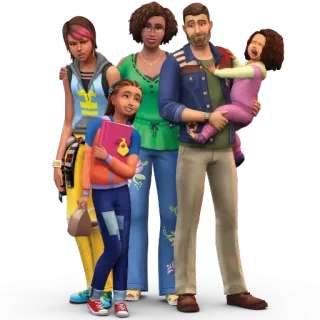 👨 The Sims 4 family, simulation, video game, cartoon, cheerful telegram sticker