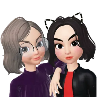 💘 Cartoon, Avatar, Freunde, Porträt, Digitale Kunst whatsapp sticker