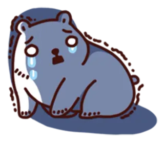 😿 슬픈, 울음, 곰, 만화, 감정, 일러스트 telegram sticker
