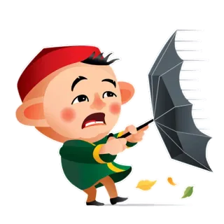 😒 바람, 우산, 폭풍, 만화, 날씨 whatsapp sticker