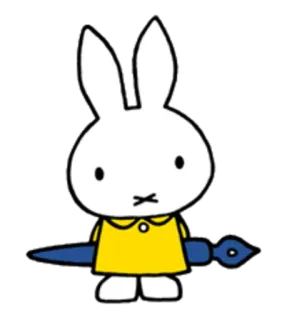 ✒️ Miffy มิฟฟี่, ไนน์เจ, กระต่าย, ดิ๊ก บรูน่า, ตัวละครในนิทานเด็ก telegram sticker