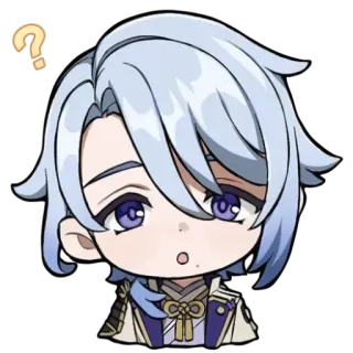 ⁉️ Kamisato Ayato Genshin Impact อนิเมะ, เกม, Genshin Impact, อายาโตะ, สับสน telegram sticker