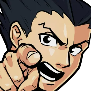 👈 cartoon, pointing, anime, man telegram sticker