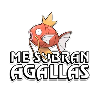 💀 Magikarp Pokemon ME SOBRAN AGALLAS Pokémon, Karpador, Videospiel, Fisch, Ich hab genug Mut, Spanisch whatsapp sticker