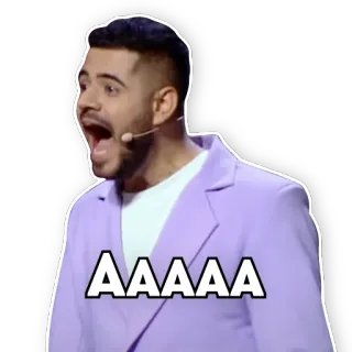 😫 AAAAA cri, homme, exclamation, hurlement, choqué, surpris telegram sticker