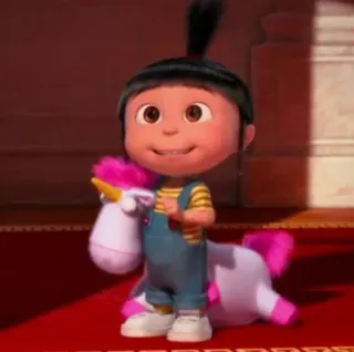 😙 Agnes Despicable Me Agnes, Despicable Me, unicorn, cartoon, girl telegram sticker