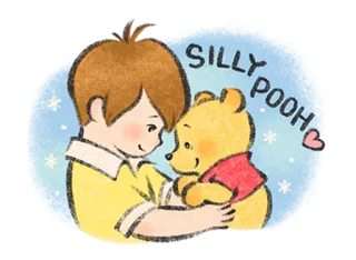 🧁 Winnie the Pooh SILLY POOH 곰돌이 푸, 만화, 우정, 크리스토퍼 로빈, 귀여운, 훈훈한, 곰 telegram sticker