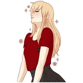✨ Kartun, Stiker, Perempuan, Gadis, Ilustrasi, Anime whatsapp sticker