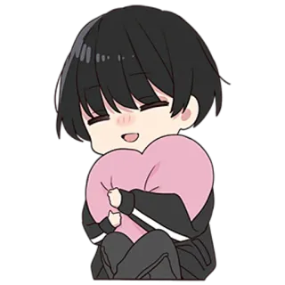 ❤️ Anime, Mignon, Coeur, Kawaii, Dessin animé, Chibi telegram sticker
