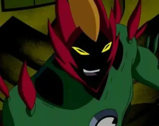 😄 Swampfire Ben 10 Alien, Dibujo animado, Verde, Fuego, Planta telegram sticker