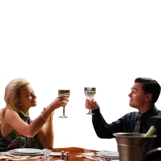🍷 The Wolf of Wall Street фильм, Леонардо ДиКаприо, Марго Робби, ура, алкоголь telegram sticker