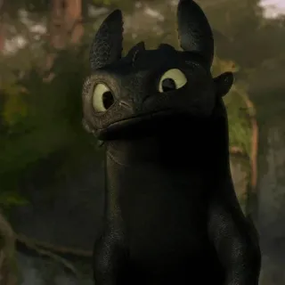 📍 Toothless How to Train Your Dragon Drache, niedlich, Tier, Cartoon, schwarz, Nachtschatten telegram sticker